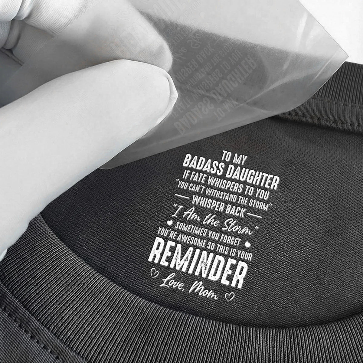 Personalized Classic Tee for Daughter, 'To My Badass Daughter' Reminder Quote, Unique Gift From Mom