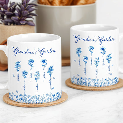Sisterhood Mug with Names and Flowers – Personalized Floral Gift for Sister or Best Friend