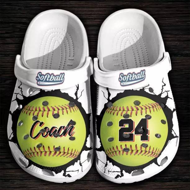 Softball And Baseball Personalized Name And Number Multicolor Clogs