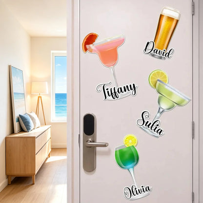 Cocktail & Beer Personalized Acrylic Magnet for Cruise Door Decor, Unique Gift for Friends