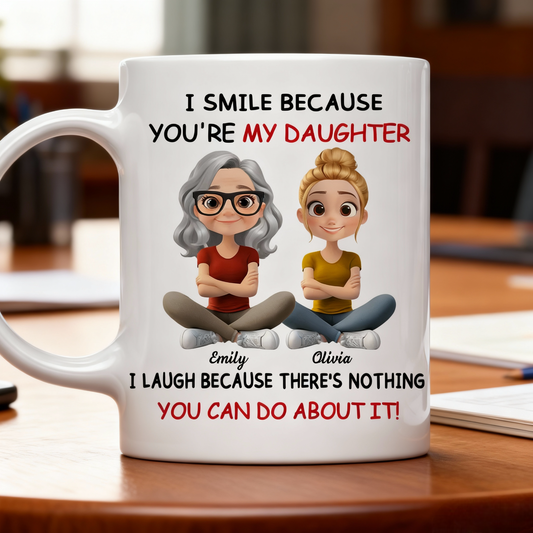Mug with Mother–Daughter Cartoon, playful message, gift-ready keepsake for coffee or tea, perfect gift for Mom from Daughter
