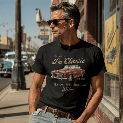 Personalized Classic Car Birthday Shirt, Custom Name & Year Vintage Tee, Gift for Dad, Grandpa or Car Lovers