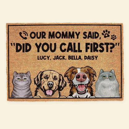 Did You Call First, Personalized Door Mat, Gift For Dog And Cat Lover