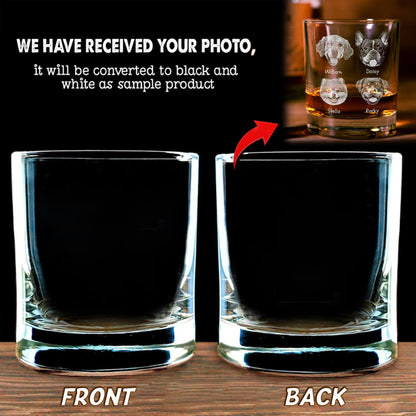 Personalized Whiskey Glasses with Pet Photos, Custom Christmas Gift for Pet Lovers from Their Furry Friends