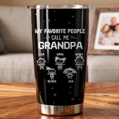My Favorite People Call Me Pop Pop Insulated Travel Tumbler, Heartwarming Unique Gift For Grandpa