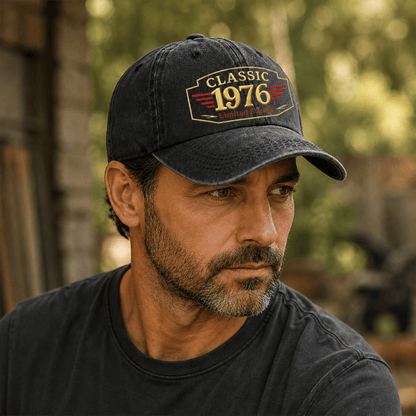 Personalized Birth Year Washed Cotton Cap, Classic Limited Edition Milestone Birthday Gift for Him
