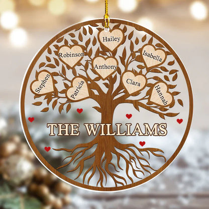 Personalized Acrylic Ornament, Hanging Family Love Tree With Heart Leaves, Unique Creative Gift for Family
