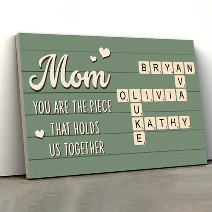 Personalized Crossword Poster – Custom Gift for Mom, Wife & Daughter