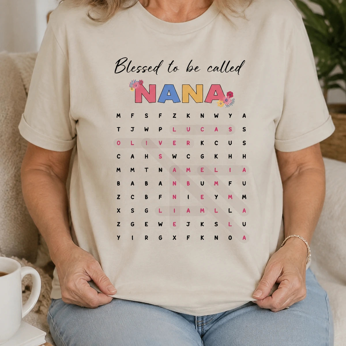 Blessed to Be Called Grandma Custom Shirt, Choose Grandma, Nana, Mimi or More, Personalized Family Name Gift
