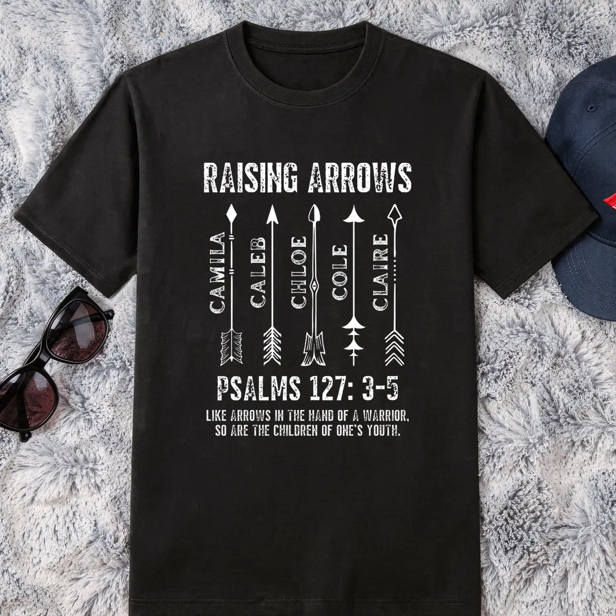 Personalized Raising Arrows Classic Tee For Dad, Unique Christian Gift With Bold Arrow Art