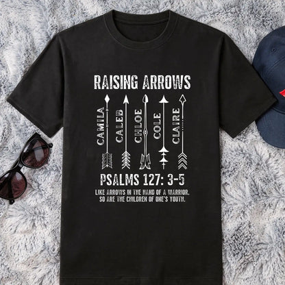 Personalized Raising Arrows Classic Tee For Dad, Unique Christian Gift With Bold Arrow Art