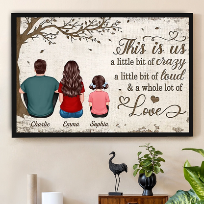 Personalized Family Poster Back View This Is Us Quote Wall Art Unique Gift for Mom or Parents