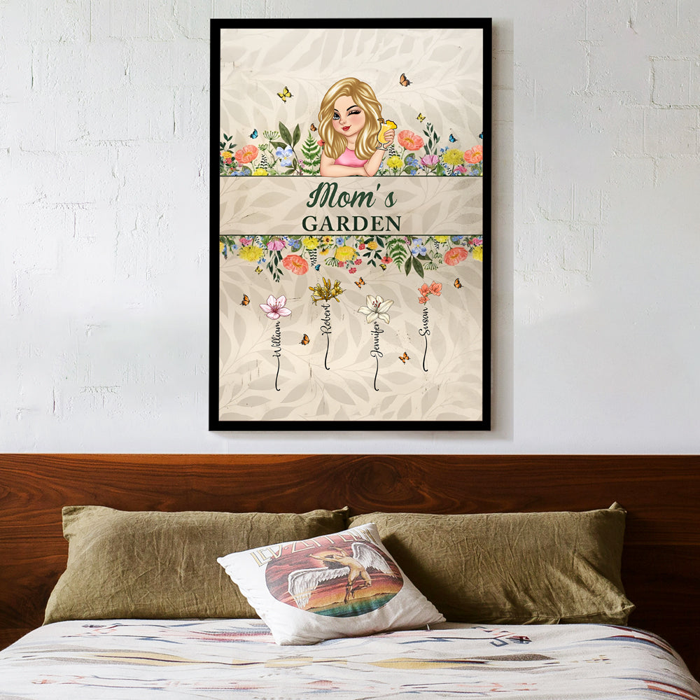 Personalized "Mommy’s Garden" Rectangular Iron Sign – Custom Flower Garden Sign for Mom, Ideal Gift for Mother's Day or Family Garden Lovers