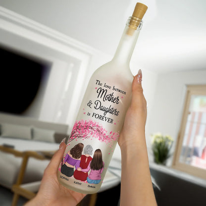Personalized Bottle Lamp Mother and Daughters Forever Quote, Warm Glow Bedroom Decor, Unique Gift for Mom