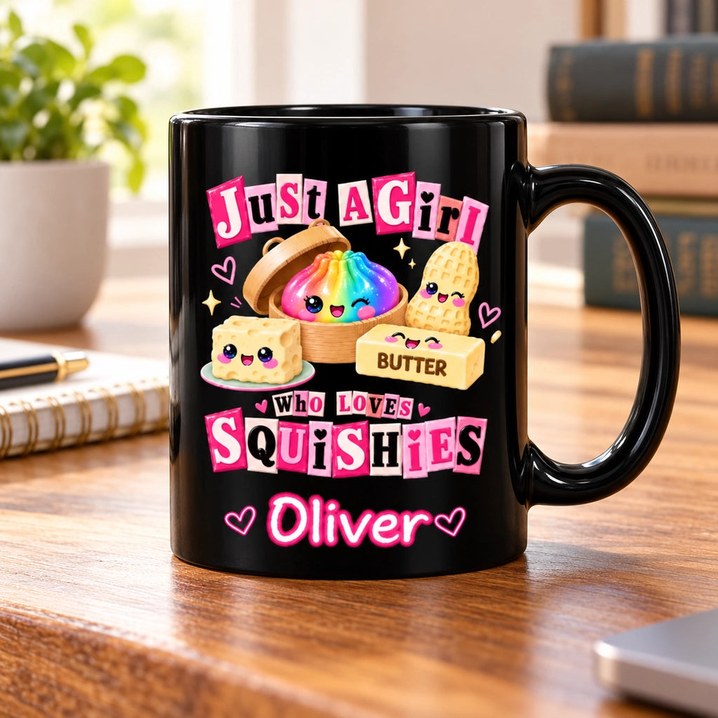 Personalized Squishies Sweatshirt with Custom Name & Year, Cute Kawaii Food Characters, Pink Coquette Collage Style Gift