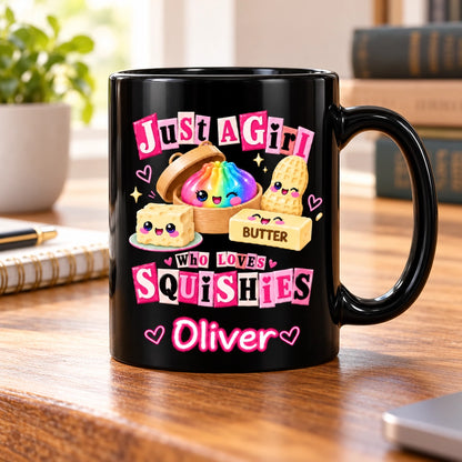 Personalized Squishies Sweatshirt with Custom Name & Year, Cute Kawaii Food Characters, Pink Coquette Collage Style Gift