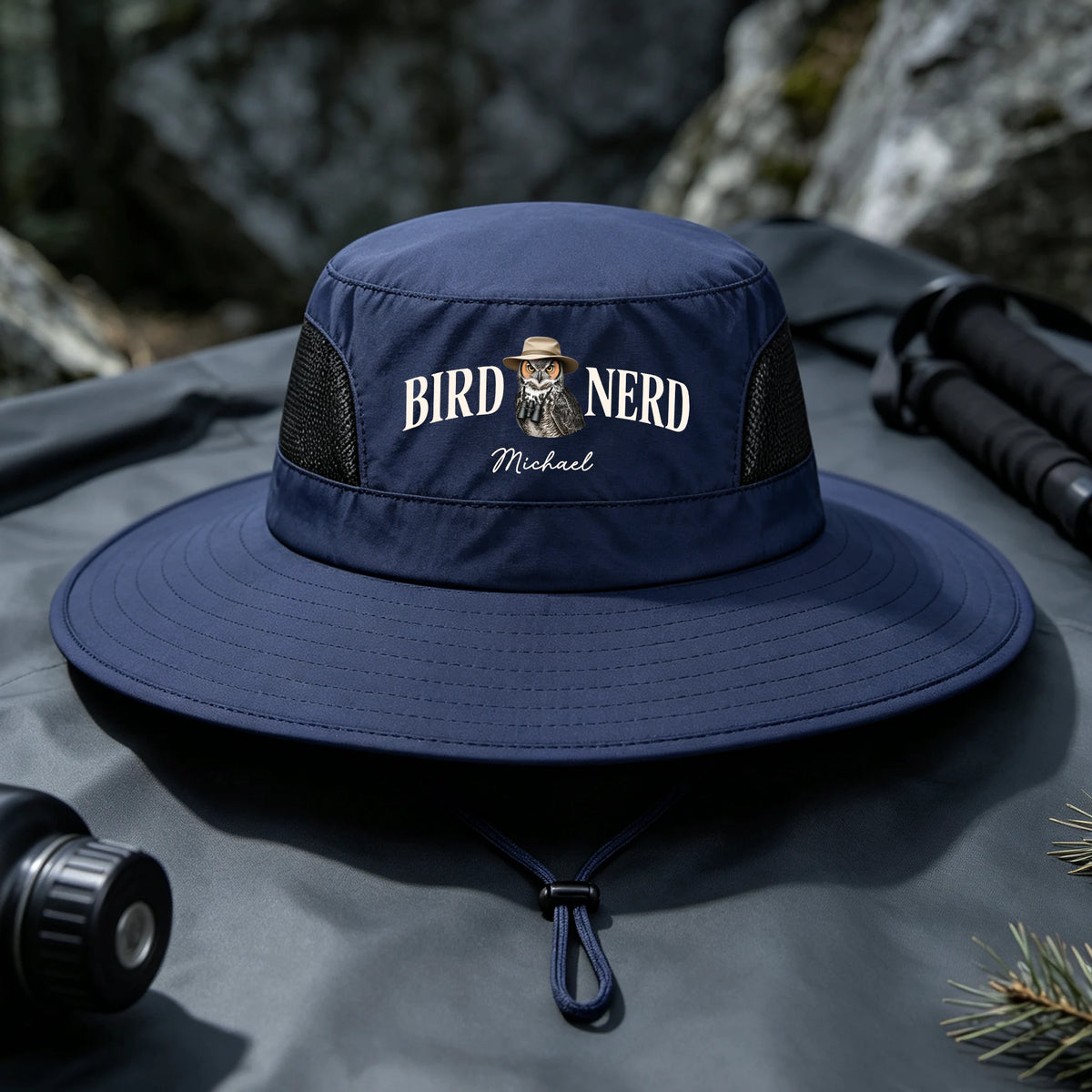 Personalized Bird Nerd Hat with Custom Name & Bird Illustration, Choice of Cap Styles, Gift for Birdwatchers