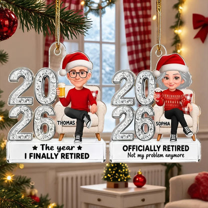 Personalized Acrylic Ornament, Officially Retired Cartoon by the Tree, Creative Gift for Coworker or Family
