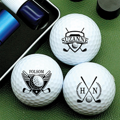 Personalized Plastic Golf Ball Stamp with Gift Box, Reusable Marker Golf Accessory, Unique Gift for Dad or Golf Lovers