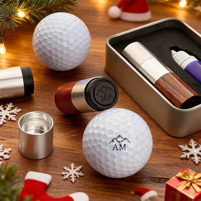 Personalized Plastic Golf Ball Stamp with Swinging Golfer Design, Unique Gift for Golfers