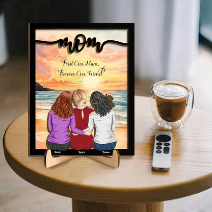 Mother and Daughters Forever Linked Together – Custom Plaque for Family Love and Memories