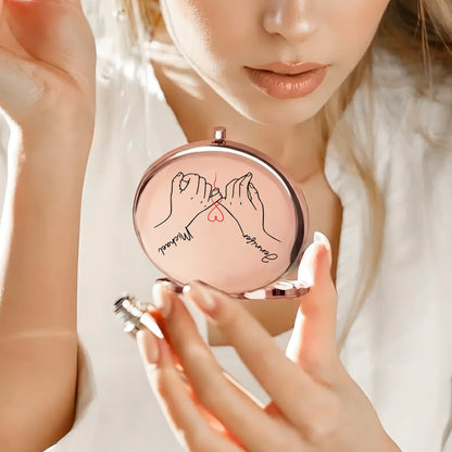 To My Wife Never Forget That I Love You Metal Compact Mirror, Elegant Rose Gold Gift for Her, Sweet Daily Reminder