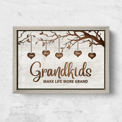 "The Foundation of Family and The Continuation of Love" - Personalized Grandkids Poster for Grandparents