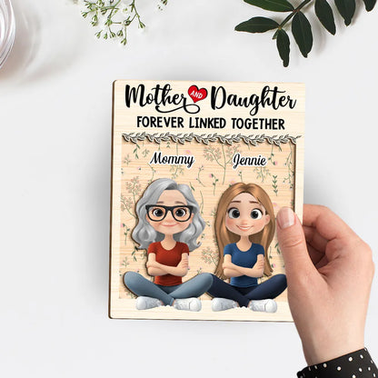 Personalized Family Plaque – Custom Wooden Decor for Mom & Daughters