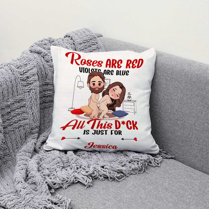 Custom Pillow – “Roses Are Red” Creative Valentine’s Day Gift, Ideal for Romantic Couple Moments