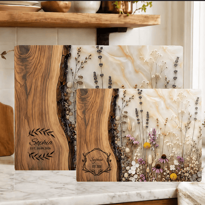 Personalized Tempered Glass Cutting Board, Stain Resistant & Odor Resistant Kitchen Board with Custom Name, Easy Clean Gift for Home Cooks