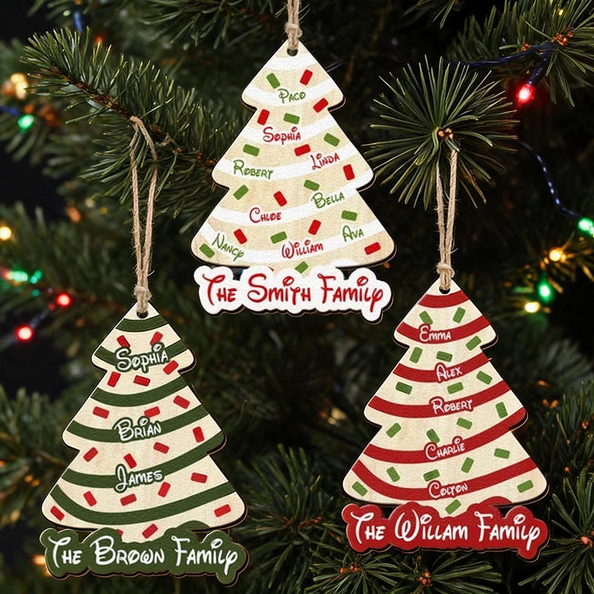 Personalized Wooden Ornament, Family Christmas Tree Keepsake for Festive Home Decor, Creative Gift