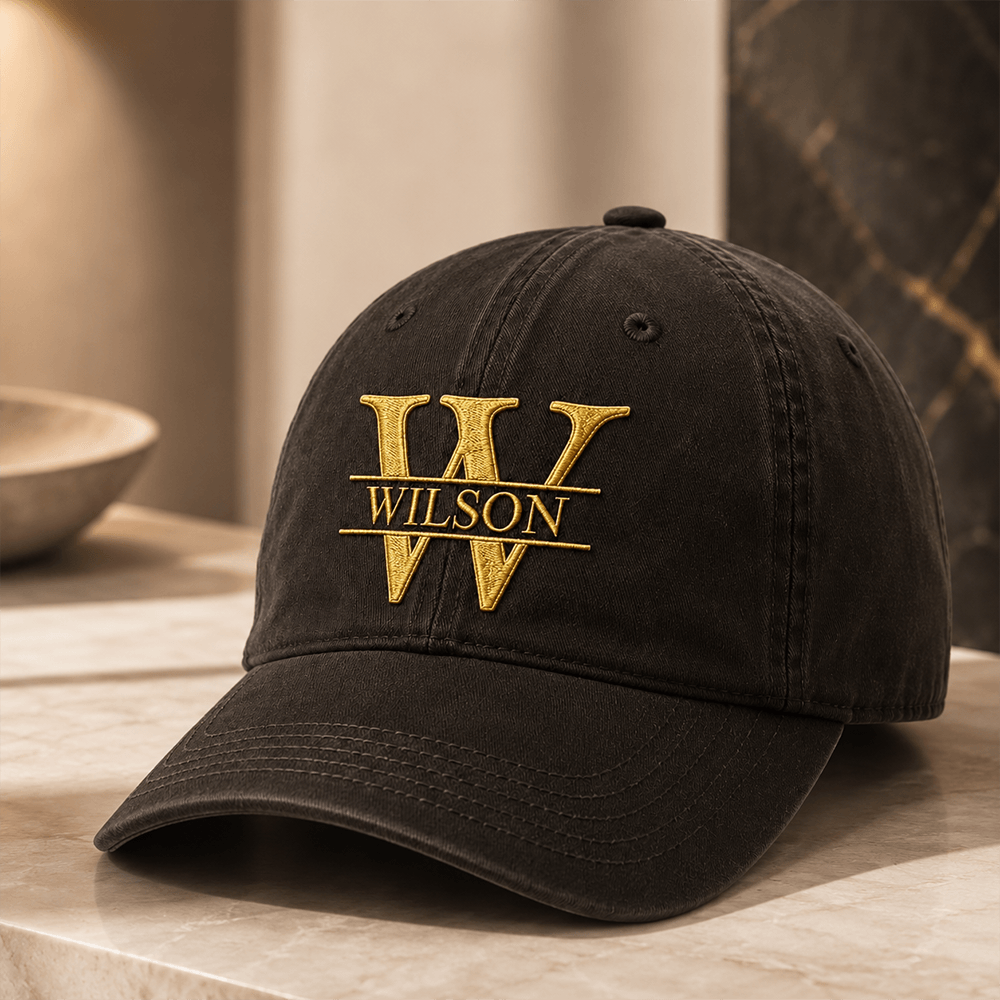 Personalized Initial & Name Embroidered Cap, Custom Monogram Washed Cotton Hat, Stylish Gift for Him