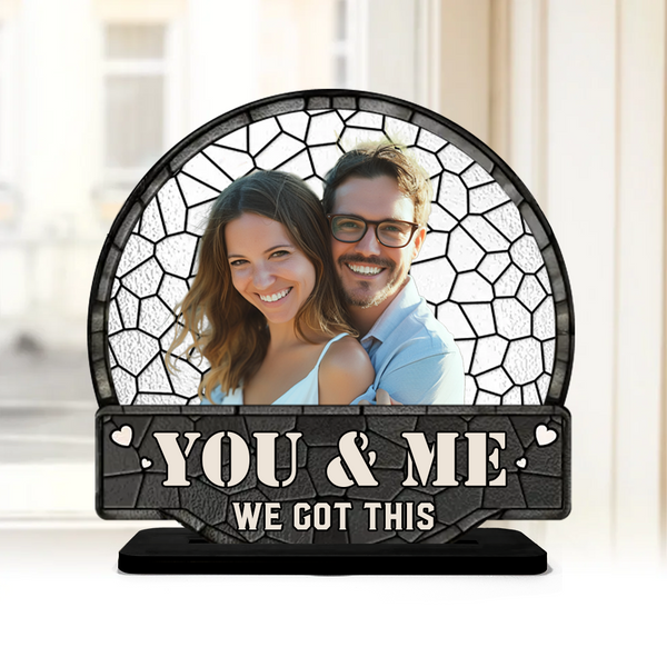 Custom Photo Together Is A Wonderful Place To Be - Couple Personalized Plaque or Ornament or Keychain - Gift For Husband Wife, Anniversary