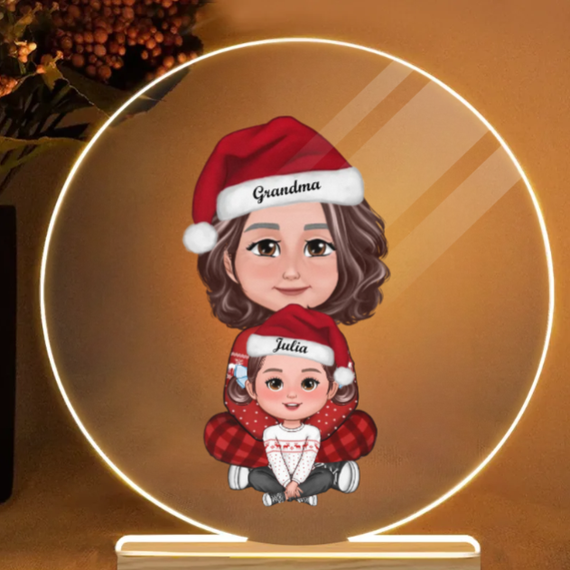 Personalized Grandma and Grandchild Christmas Ornament - Custom Family Gift Keepsake for Holiday Memories