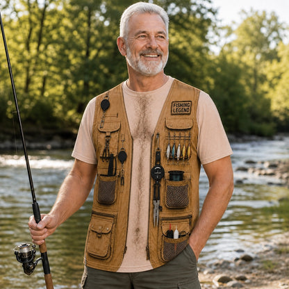 Personalized Fishing Legend Printed T-Shirt, Unique Fishing Gift for Dad, Grandpa & Men Who Love Fishing