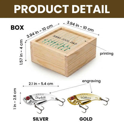 Custom Stainless Steel Fishing Lure with Fishing Rod Art, Creative Gift for Dad Who Loves Fishing