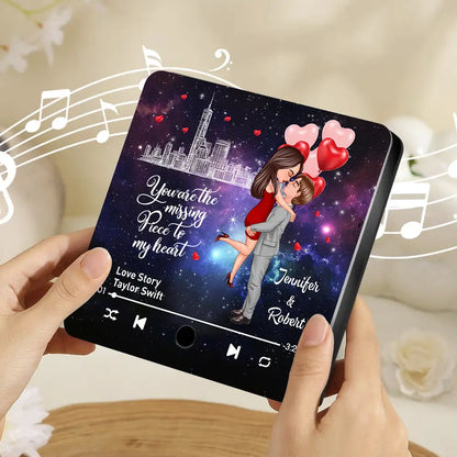 "You Are the Missing Piece to My Heart" Personalized Acrylic Music Magnet – Custom Couple Gift with Favorite Song