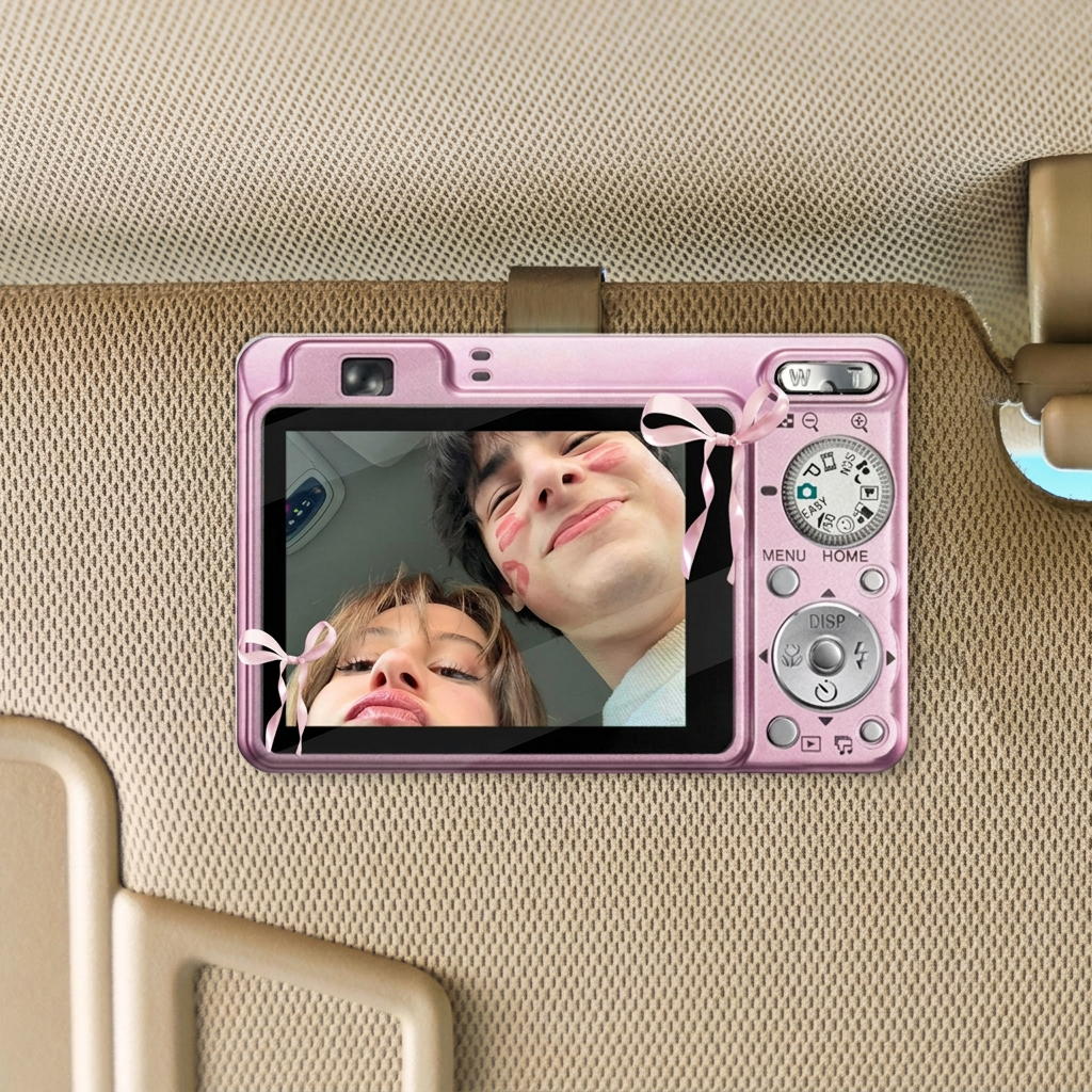 Custom Blue Acrylic Car Visor Clip with Couple Photo & Text Me When You Get Home, Unique Gift for Partner
