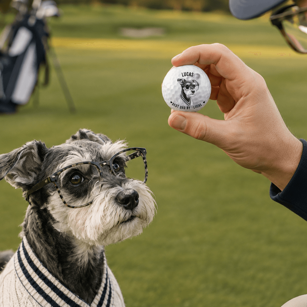 Personalized Pet Photo Golf Ball, Upload Your Dog Picture, Custom Golf Gift for Dad, Husband or Golfer