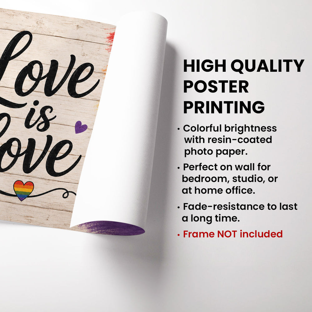 LGBT Couple Poster, Personalized Pride Wall Art with Romantic Embrace, Unique Gift for Partner