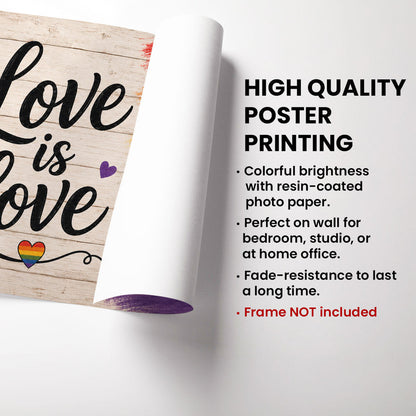 LGBT Couple Poster, Personalized Pride Wall Art with Romantic Embrace, Unique Gift for Partner
