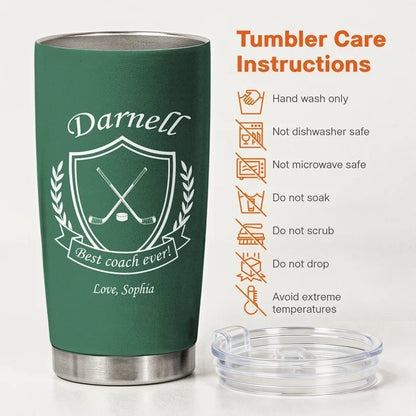 Personalized Insulated Travel Tumbler, Team Appreciation Keepsake, Creative Gift for a Sports Coach