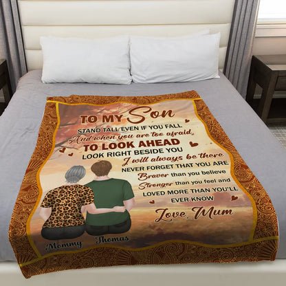 To My Grandson Personalized Fleece Blanket, Heartwarming Grandma Message, Cozy Decor Throw, Thoughtful Gift