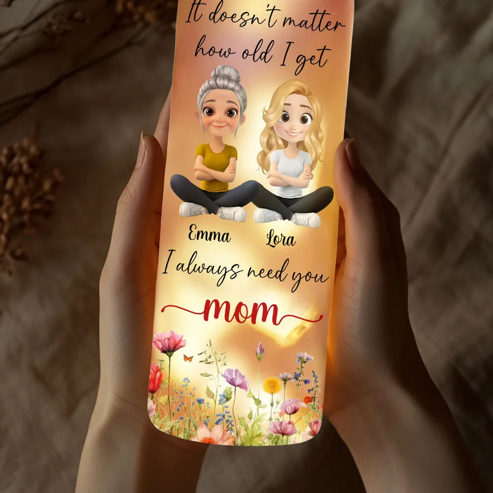 Always And Always Personalized Bottle Lamp, Sweet Mom Quote Light for Cozy Nights, Thoughtful Gift for Mom