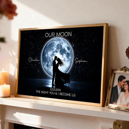 Personalized Our Moon Poster, Romantic Starry Night Wall Art, Creative Gift for Her or Him