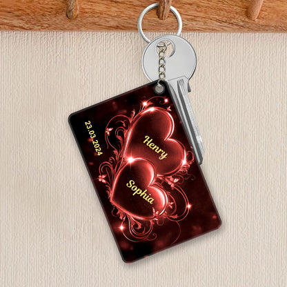 Romantic Double Heart Neon Poster or Canvas - Personalized Valentine’s Day Gift for Couples, Bedroom Decor