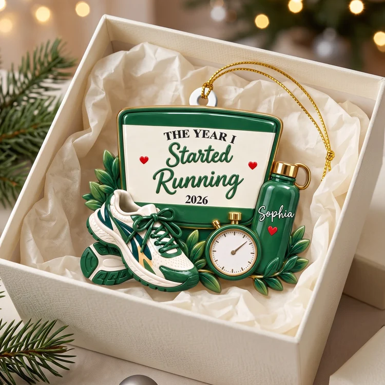 Personalized Acrylic Ornament, The Year I Started Running Keepsake, Creative Christmas Gift for a Running Friend