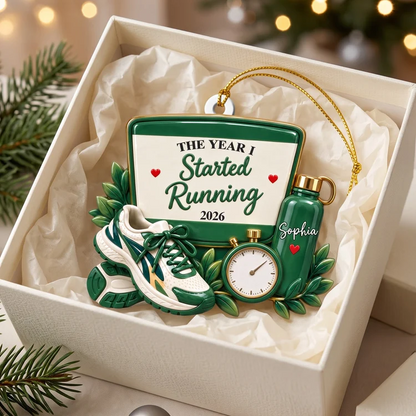 Personalized Acrylic Ornament, The Year I Started Running Keepsake, Creative Christmas Gift for a Running Friend