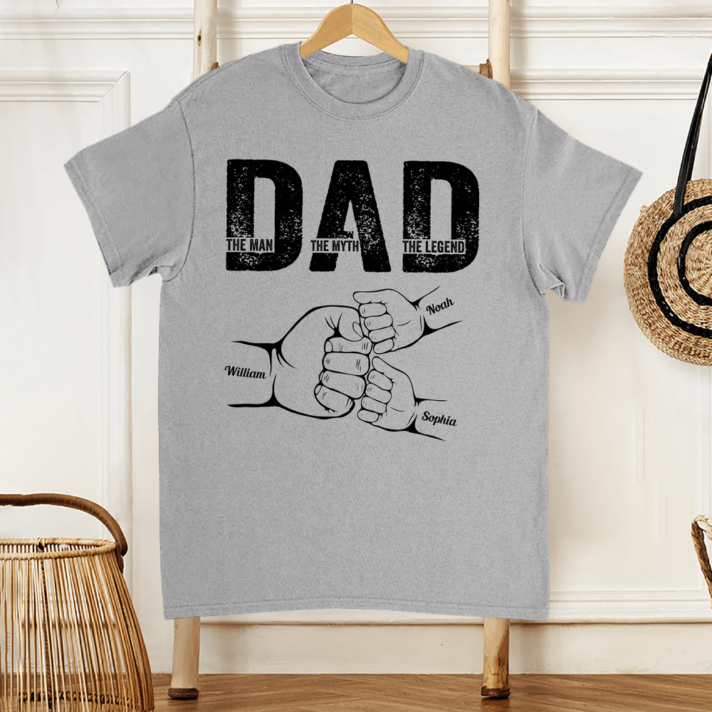 Personalized Dad Fist Bump Hat with Kids Names, Custom Father’s Day Gift for Dad, Grandpa or Papa
