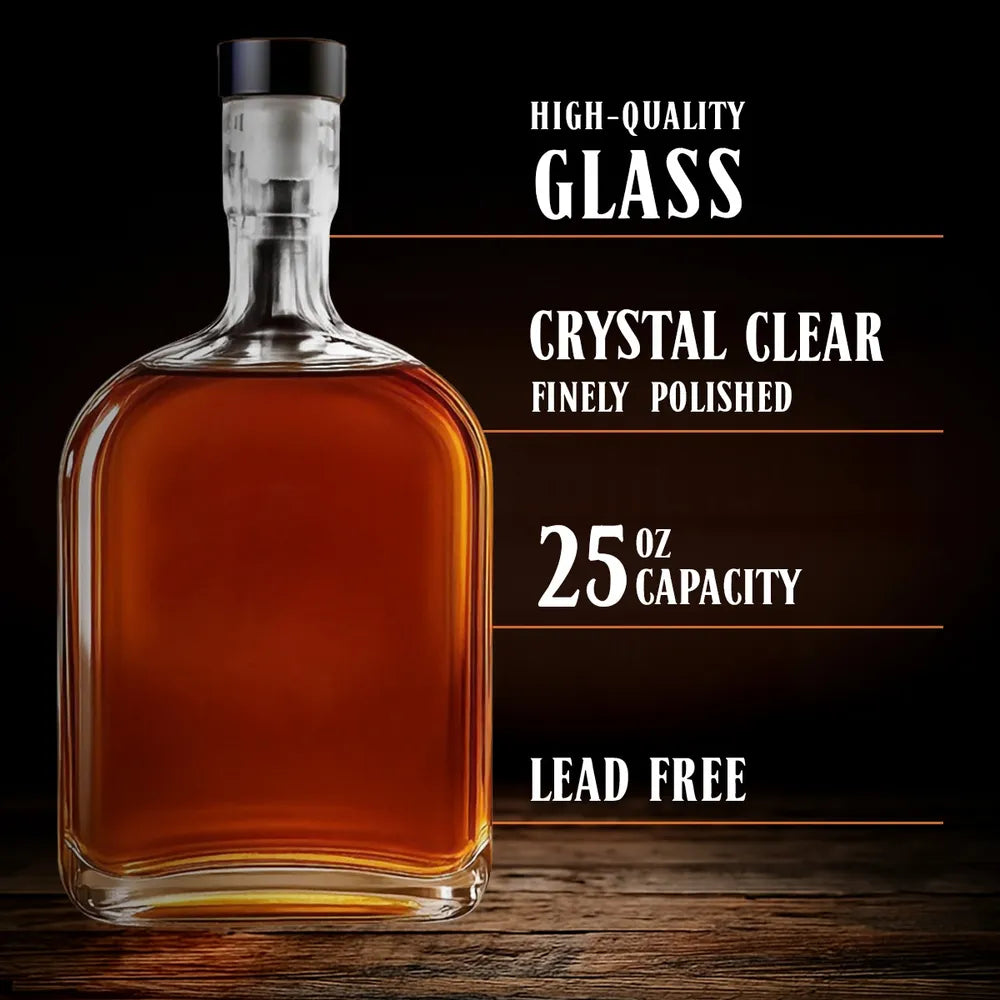 Spirits Decanter, Personalized Custom and Airtight Stopper, Unique Funny Gift for Brother, Home Bar Elegance